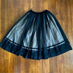 Fossil Black Skirt Soft Tulle with Pale Pink Lining